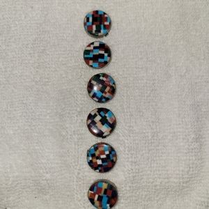 Button covers - multicolored inlay